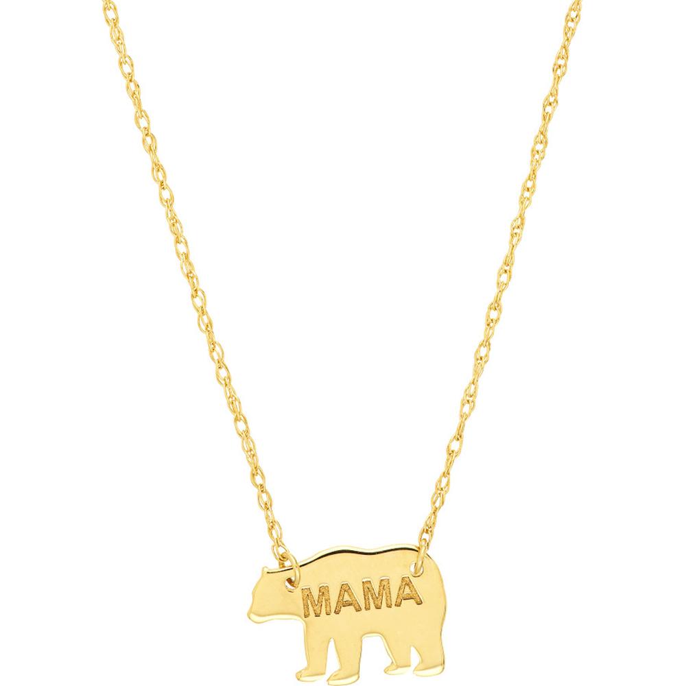 Olas d'Oro - 14K Yellow Gold So You Mini Mama Bear Adjustable Necklace