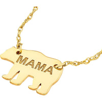Olas d'Oro - 14K Yellow Gold So You Mini Mama Bear Adjustable Necklace
