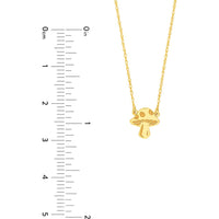 Olas d'Oro - 14K Yellow Gold "So You" Mushroom Pendant Necklace - Adjustable 16-18" Chain