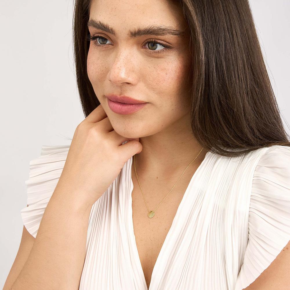 Olas d'Oro - 14K Yellow Gold So You Seashell Pendant Necklace - Adjustable 16-18" Chain