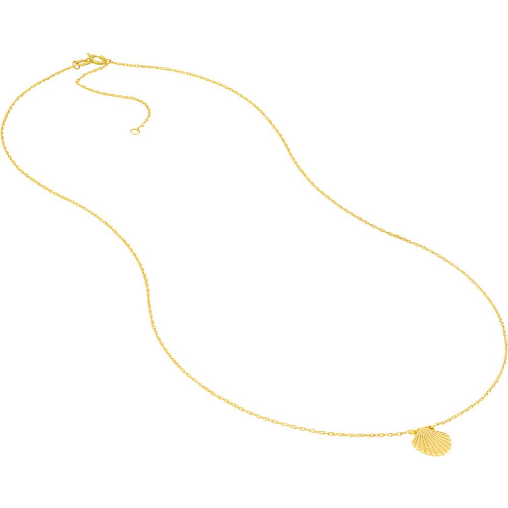 Olas d'Oro - 14K Yellow Gold So You Seashell Pendant Necklace - Adjustable 16-18" Chain
