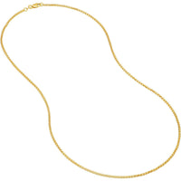 Olas d'Oro - 14K Yellow Gold Solid Round Box Chain Bracelet with Lobster Lock - 1.75mm Width, 7.25" Length