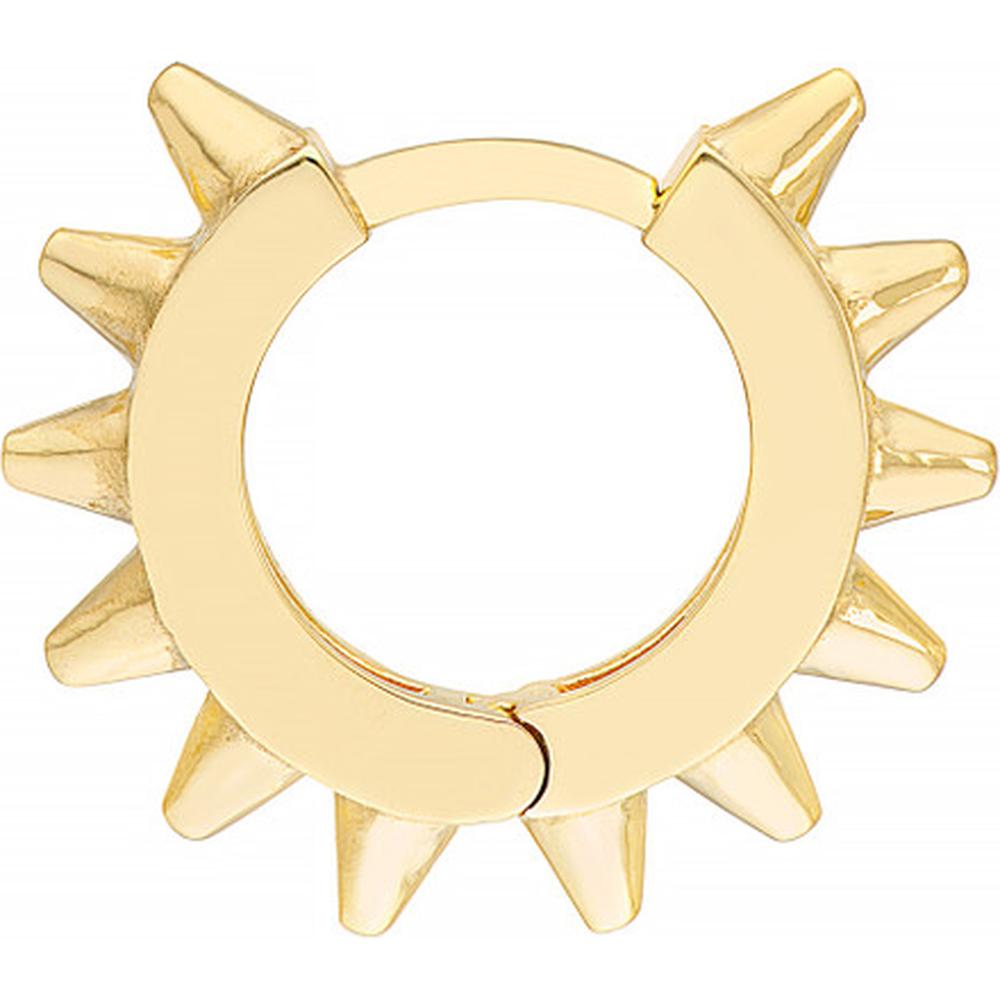 Olas d'Oro - 14K Yellow Gold Spike Design Huggie Earrings - 2.15 Grams Total Weight