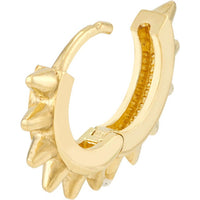 Olas d'Oro - 14K Yellow Gold Spike Design Huggie Earrings - 2.15 Grams Total Weight