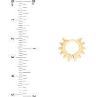 Olas d'Oro - 14K Yellow Gold Spike Design Huggie Earrings - 2.15 Grams Total Weight