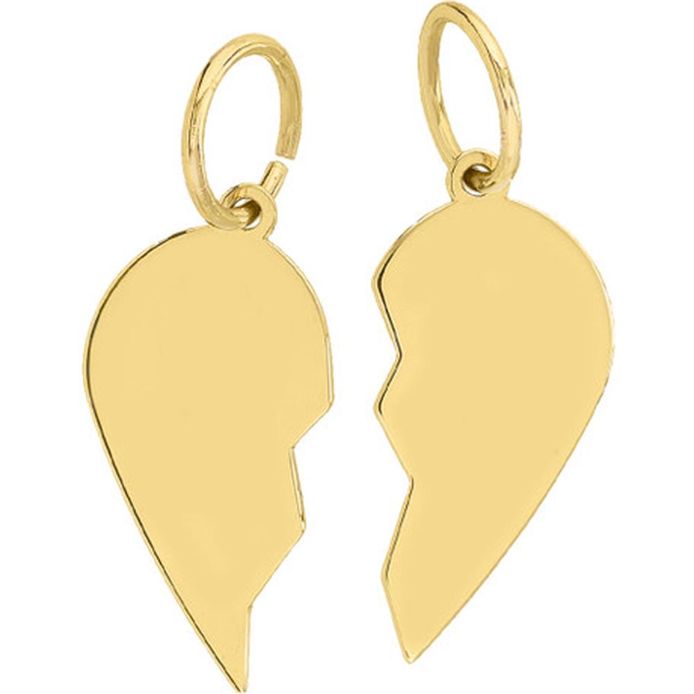 Olas d'Oro - 14K Yellow Gold Split Heart Huggie Earrings - Modern Design of Love and Friendship
