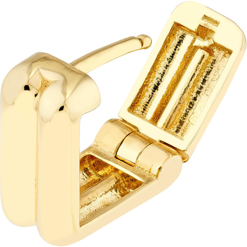 Olas d'Oro - 14K Yellow Gold Square Double Row Hoop Earrings - 3.75 Grams Total Weight