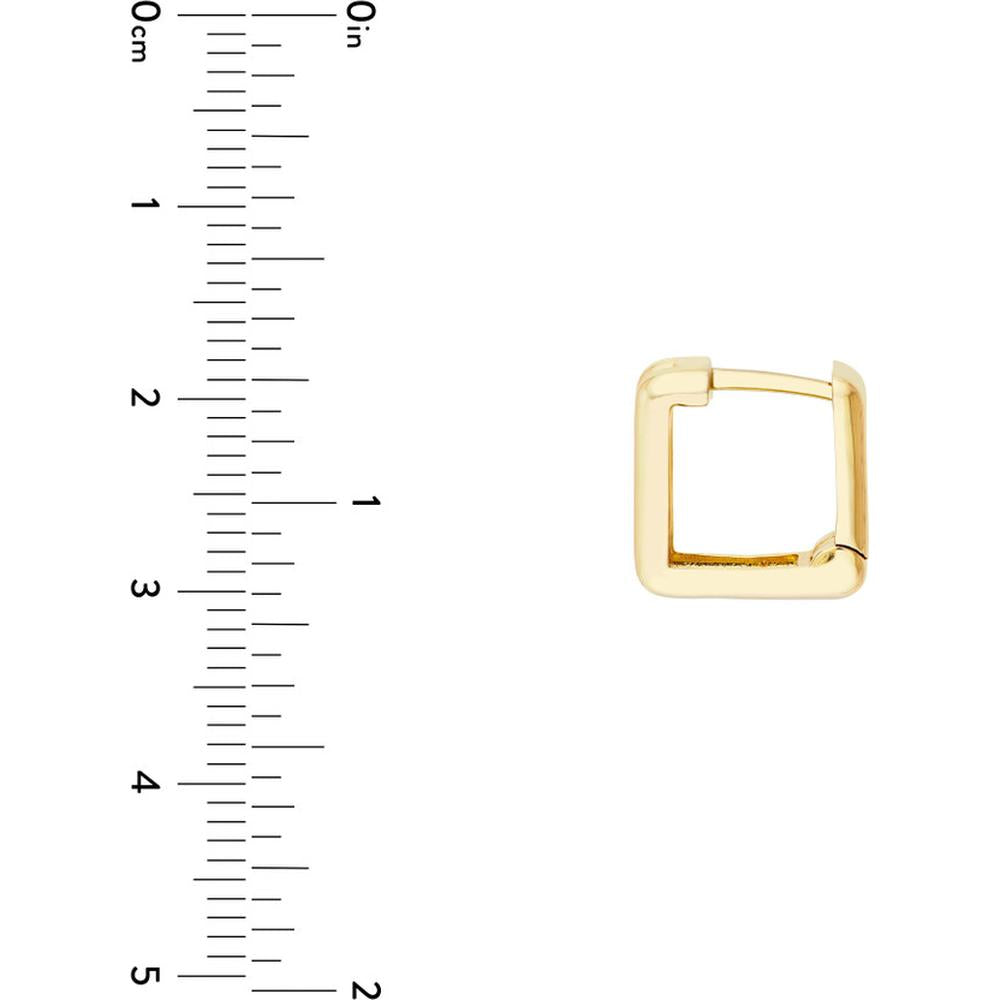 Olas d'Oro - 14K Yellow Gold Square Double Row Hoop Earrings - 3.75 Grams Total Weight