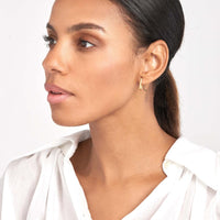 Olas d'Oro - 14K Yellow Gold Square Frame Paper Clip Hoop Earrings 2.15 Grams Total Weight