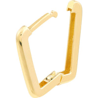 Olas d'Oro - 14K Yellow Gold Square Frame Paper Clip Hoop Earrings 2.15 Grams Total Weight
