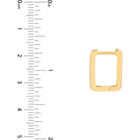 Olas d'Oro - 14K Yellow Gold Square Frame Paper Clip Hoop Earrings 2.15 Grams Total Weight