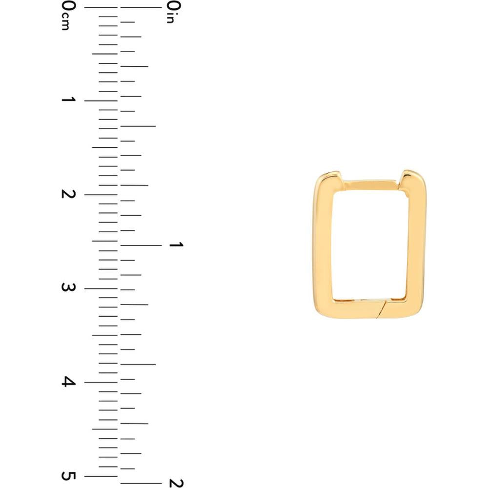 Olas d'Oro - 14K Yellow Gold Square Frame Paper Clip Hoop Earrings 2.15 Grams Total Weight