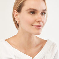 Olas d'Oro - 14K Yellow Gold Square Hoop Earrings - 20mm with Hinge Closure