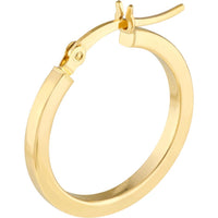 Olas d'Oro - 14K Yellow Gold Square Hoop Earrings - 20mm with Hinge Closure
