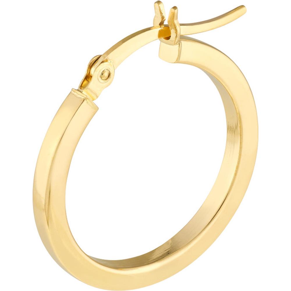 Olas d'Oro - 14K Yellow Gold Square Hoop Earrings - 20mm with Hinge Closure