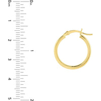Olas d'Oro - 14K Yellow Gold Square Hoop Earrings - 20mm with Hinge Closure