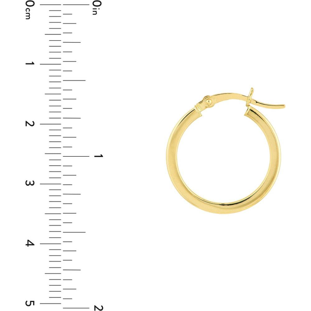 Olas d'Oro - 14K Yellow Gold Square Hoop Earrings - 20mm with Hinge Closure