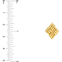 Olas d'Oro - 14K Yellow Gold Square Lattice Pattern Stud Earrings - 4.80 Grams Total Weight