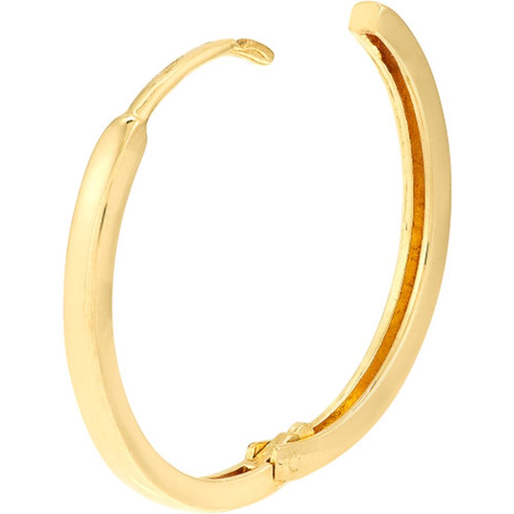 Olas d'Oro - 14K Yellow Gold Square Tube Huggie Hoop Earrings 18mm Diameter