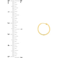 Olas d'Oro - 14K Yellow Gold Square Tube Huggie Hoop Earrings 18mm Diameter