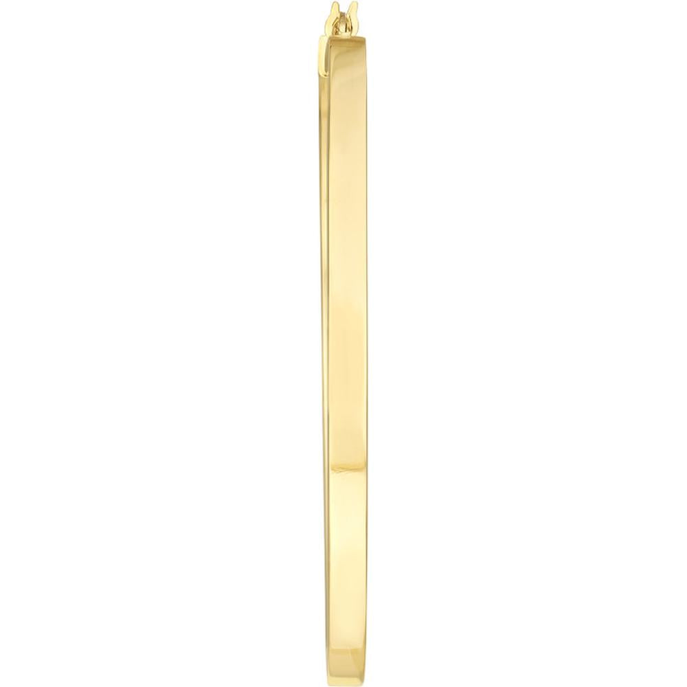 Olas d'Oro - 14K Yellow Gold Square Tube Large Hoop Earrings - 5.20g Total Weight