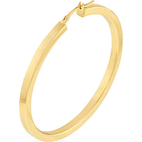 Olas d'Oro - 14K Yellow Gold Square Tube Large Hoop Earrings - 5.20g Total Weight