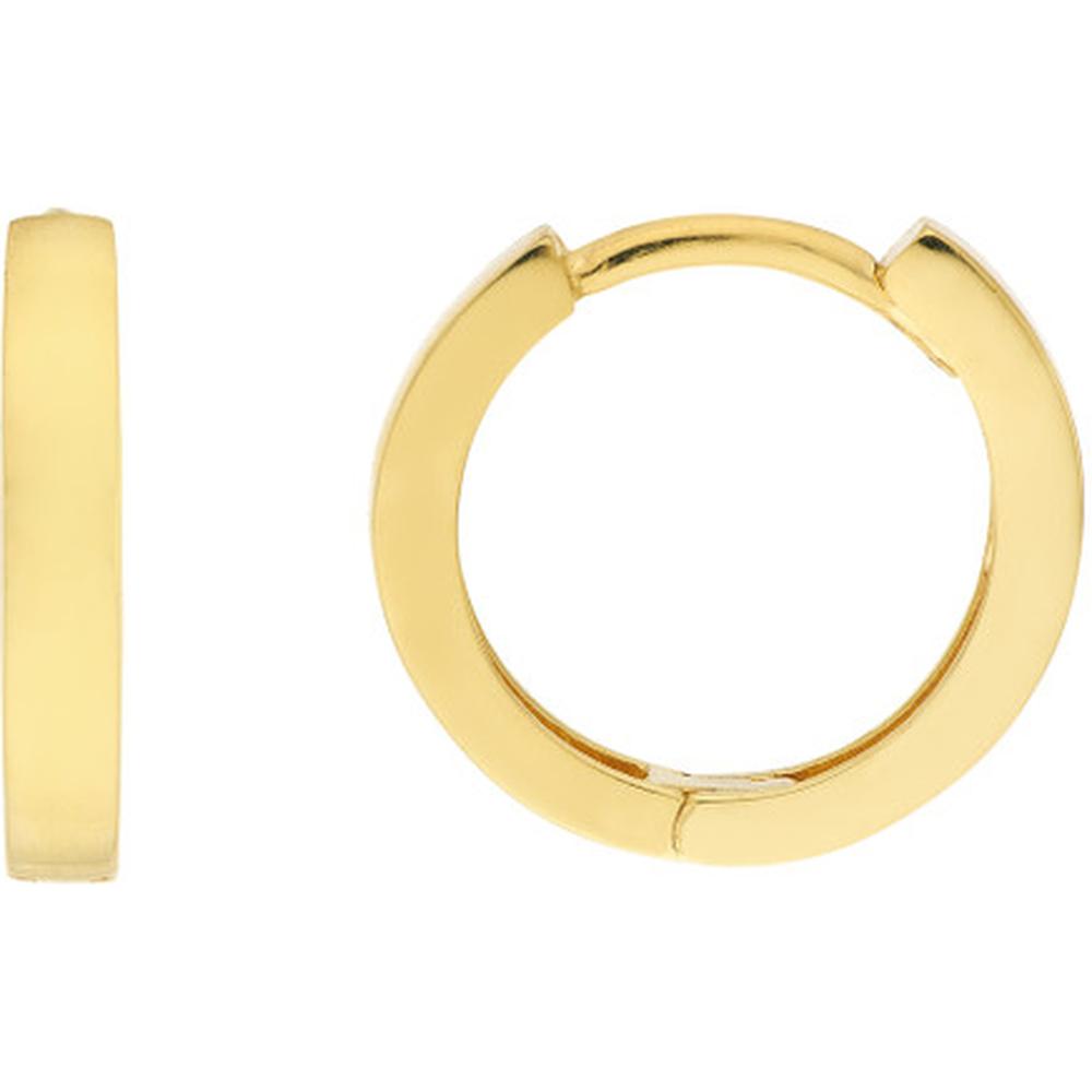 Olas d'Oro - 14K Yellow Gold Square Tube Mini Hoop Earrings - 1.10 Grams Total Weight