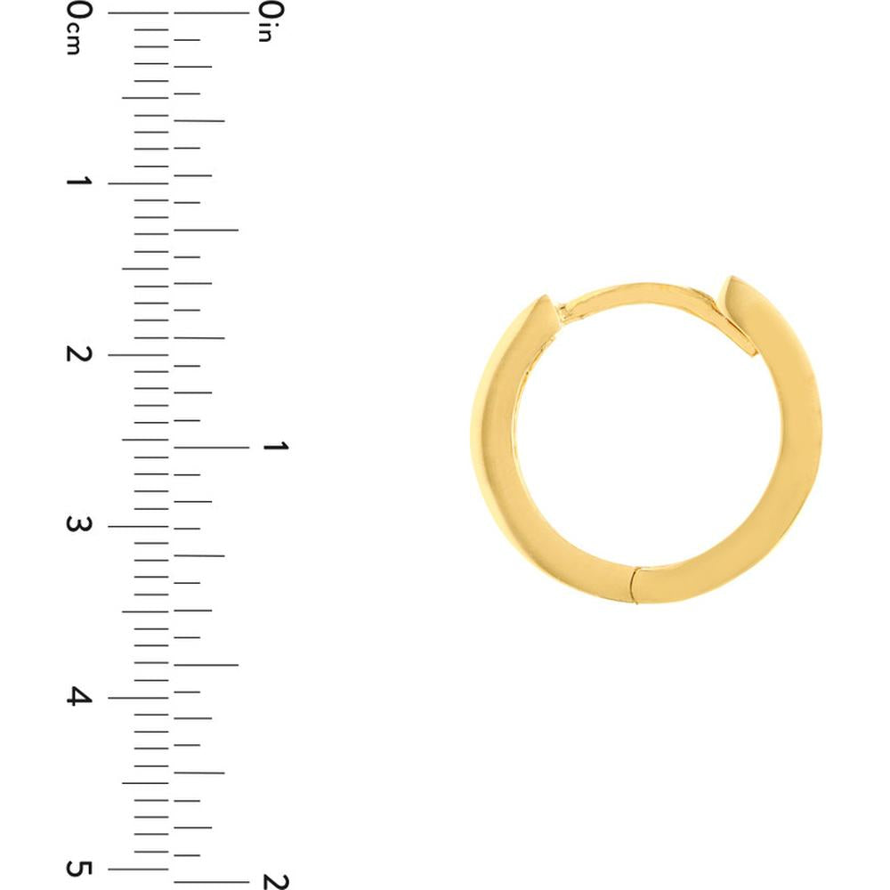 Olas d'Oro - 14K Yellow Gold Square Tube Mini Hoop Earrings - 1.10 Grams Total Weight
