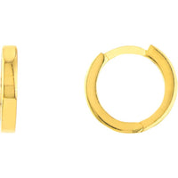 Olas d'Oro - 14K Yellow Gold Square Tube Round Hoop Huggie Earrings - 1.23 Grams Total Weight