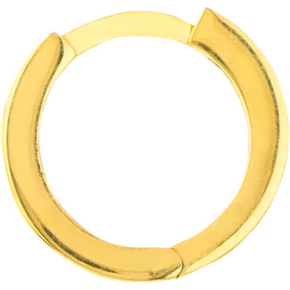 Olas d'Oro - 14K Yellow Gold Square Tube Round Hoop Huggie Earrings - 1.23 Grams Total Weight