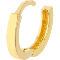 Olas d'Oro - 14K Yellow Gold Square Tube Round Hoop Huggie Earrings - 1.23 Grams Total Weight
