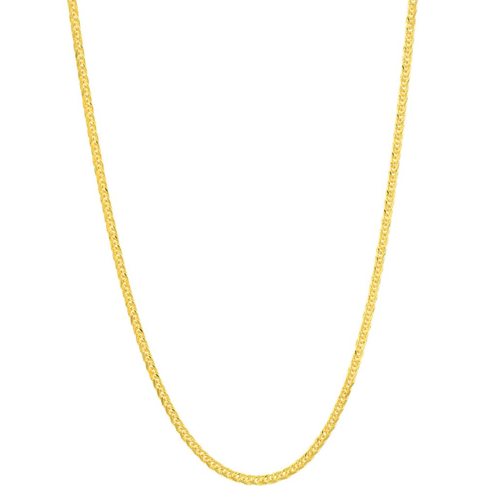 Olas d'Oro - 14K Yellow Gold Square Wheat Chain Necklace with Lobster Lock - 1.70mm, 20" Length