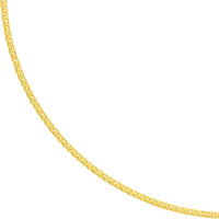 Olas d'Oro - 14K Yellow Gold Square Wheat Chain Necklace with Lobster Lock - 1.70mm, 20" Length