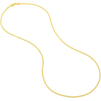 Olas d'Oro - 14K Yellow Gold Square Wheat Chain Necklace with Lobster Lock - 1.70mm, 20" Length