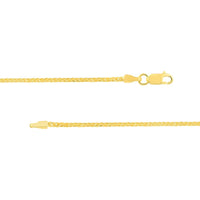 Olas d'Oro - 14K Yellow Gold Square Wheat Chain Necklace with Lobster Lock - 1.70mm, 20" Length