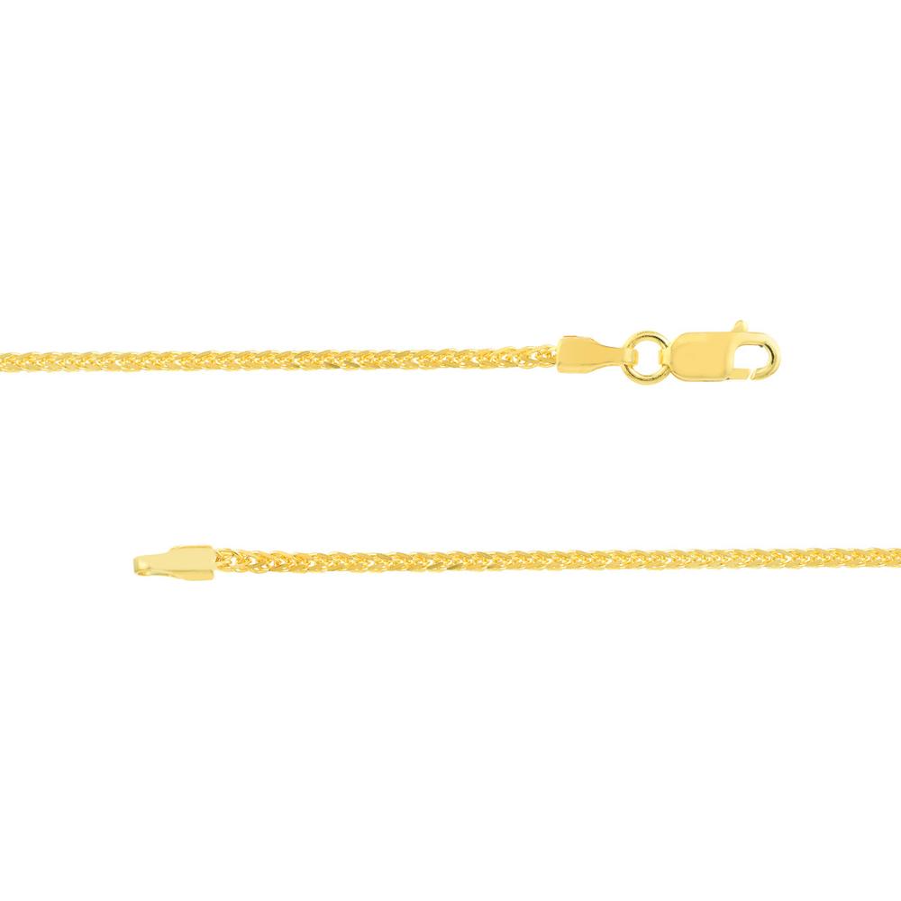 Olas d'Oro - 14K Yellow Gold Square Wheat Chain Necklace with Lobster Lock - 1.70mm, 20" Length