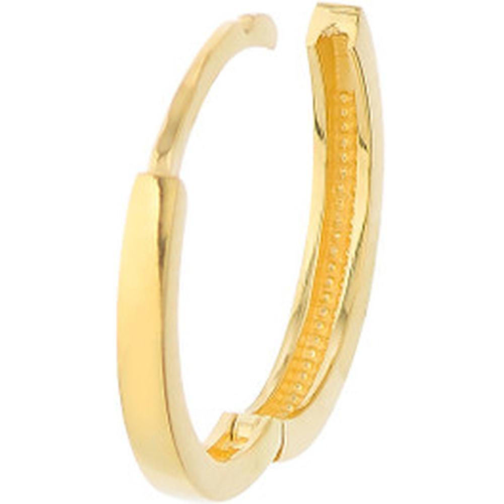 Olas d'Oro - 14K Yellow Gold Square Wire Hoop Earrings - 14.25mm