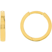 Olas d'Oro - 14K Yellow Gold Square Wire Hoop Earrings with Snap-Lock Clasp - 1.40 Grams Total Weight