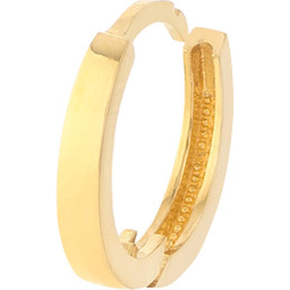 Olas d'Oro - 14K Yellow Gold Square Wire Hoop Earrings with Snap-Lock Clasp - 1.40 Grams Total Weight