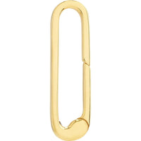 Olas d'Oro - 14K Yellow Gold Square Wire Oval Designer Push Lock - 1.65g