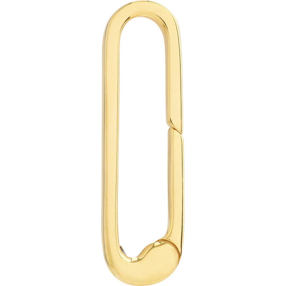 Olas d'Oro - 14K Yellow Gold Square Wire Oval Designer Push Lock - 1.65g