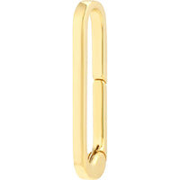 Olas d'Oro - 14K Yellow Gold Square Wire Oval Designer Push Lock - 1.65g