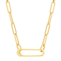 Olas d'Oro - 14K Yellow Gold Square Wire Oval Designer Push Lock - 1.65g