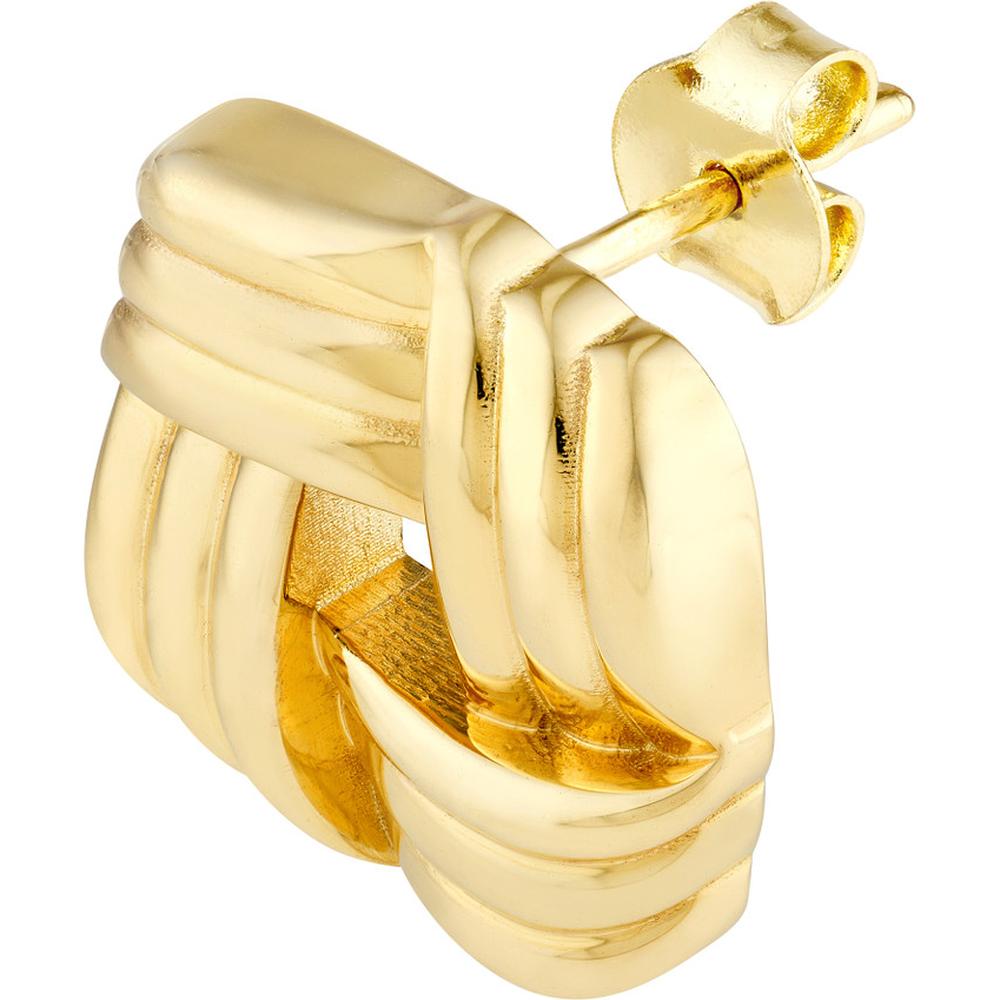 Olas d'Oro - 14K Yellow Gold Squared Triple Weave Earrings - 6.55 Grams