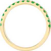 Olas d'Oro - 14K Yellow Gold Stackable Band with Emerald Gemstones - 0.43 Carat Total Carat Weight