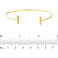 Olas d'Oro - 14K Yellow Gold Staple Bar Cuff Bangle - 3.06 Grams Weight