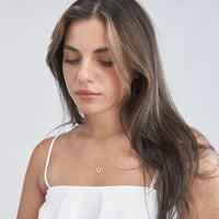 Olas d'Oro - 14K Yellow Gold Star of David Necklace with 1/4 Total Carat Weight Diamonds