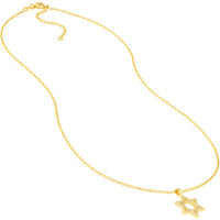 Olas d'Oro - 14K Yellow Gold Star of David Necklace with 1/4 Total Carat Weight Diamonds