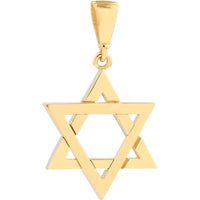 Olas d'Oro - 14K Yellow Gold Star of David Pendant - 2.23 Grams