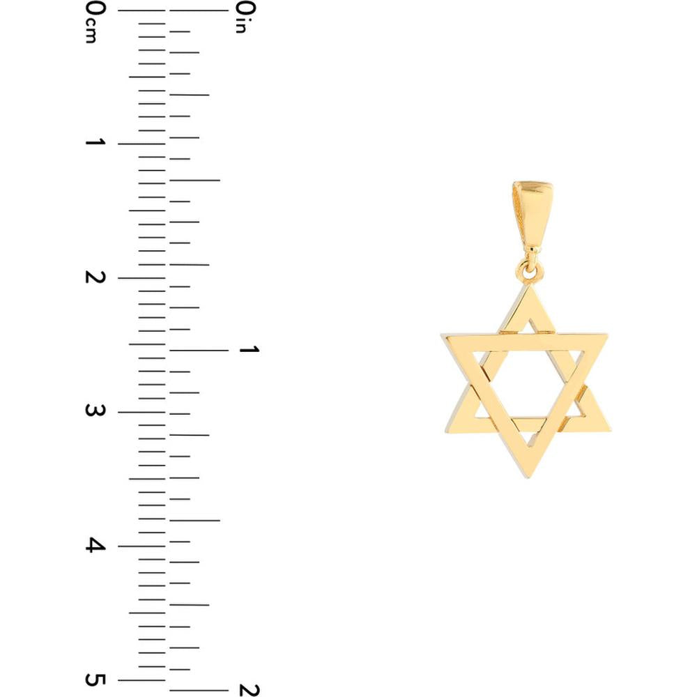 Olas d'Oro - 14K Yellow Gold Star of David Pendant - 2.23 Grams